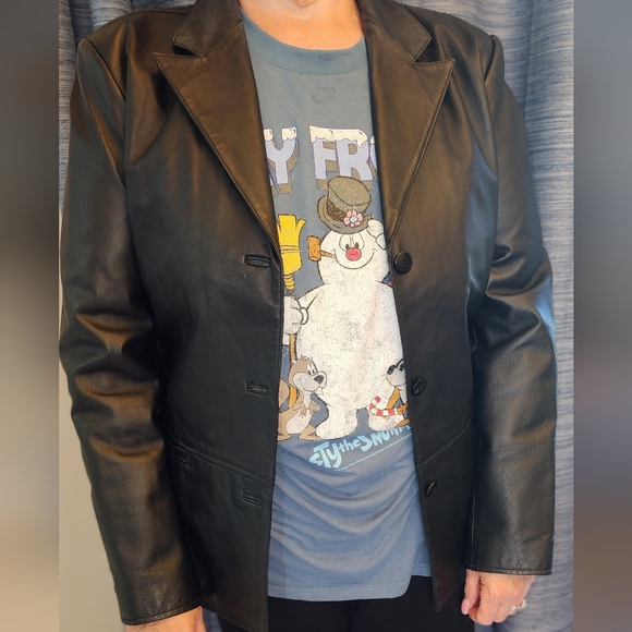 Leather Black Jacket Size Large Clio Leather - Picture 4 of 11
